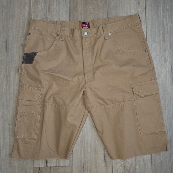 Wrangler Workwear Khaki Cargo Homemade Shorts Brown Men Sz 40 - Picture 2 of 5